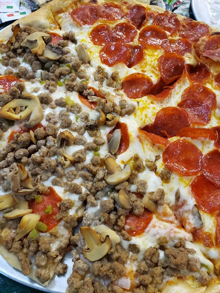 Half Pepperoni Half Supreme Pizza