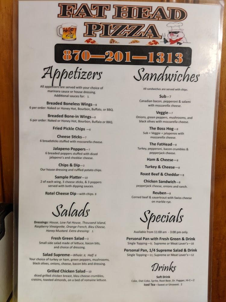 Fat Head Pizza Menu image 1