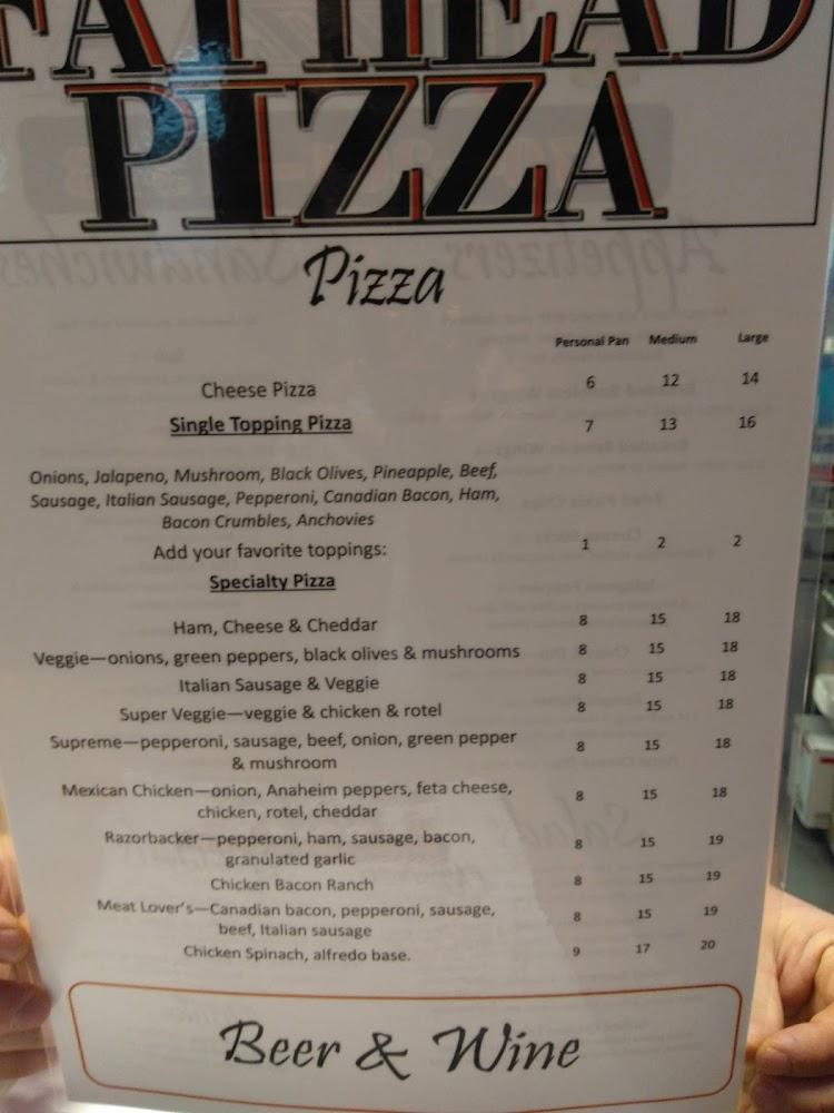 Fat Head Pizza Menu image 3